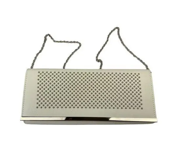 Women's White & Silver Clutch Purse