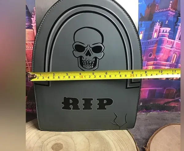 Party City Halloween tombstone crossbody RIP bag -New
