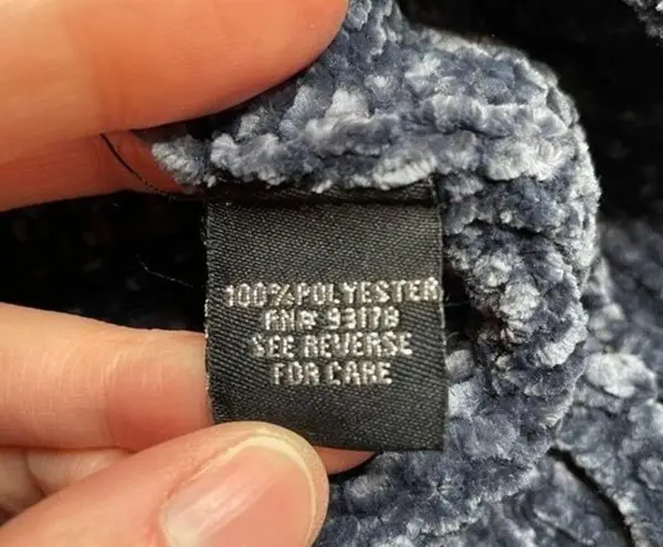 Unbranded Chenille Long Sleeved Dusty Blue Sweater with Scalloped Hem Small SM S