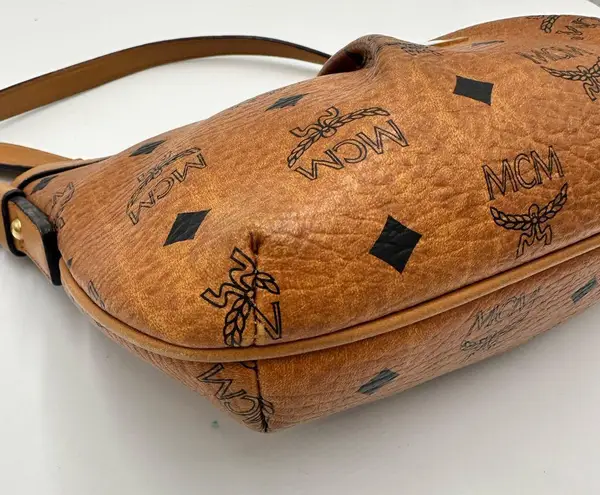 MCM Cognac Visetos leather crossbody or shoulder bag