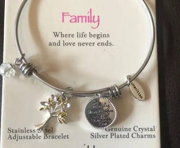 Unwritten FAMILY Charm Bracelet (adjustable) Stainless Steel