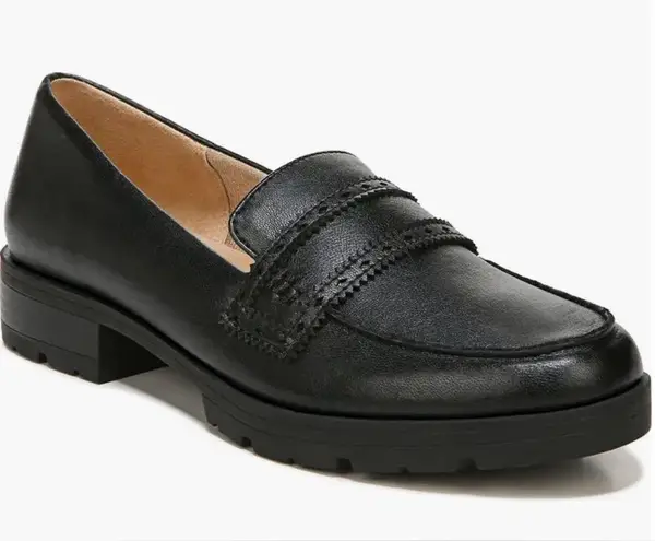 Life Stride  London Black Faux Leather Loafers size 9W Wide Width Women Shoe