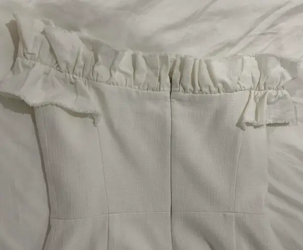 Rebecca Taylor White Off Shoulder Dress - Ruffle