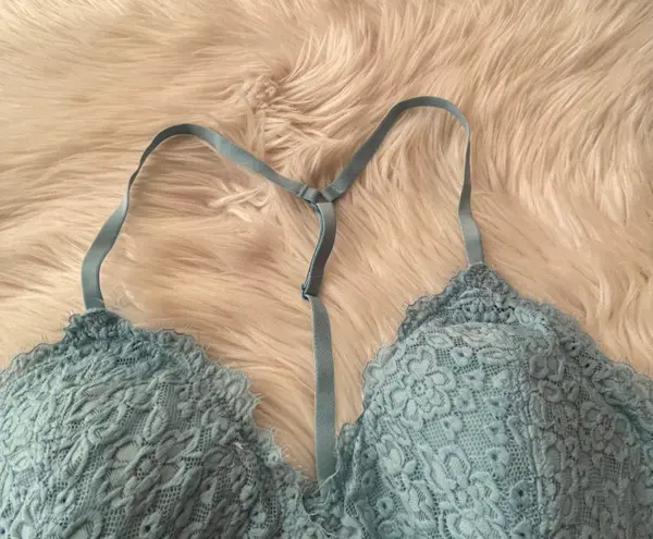 Aerie Eyelash Lace Light Blue Padded Bralette