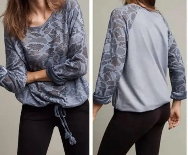 Anthropologie | Saturday Sunday Blue Top with Drawstring Waist size small