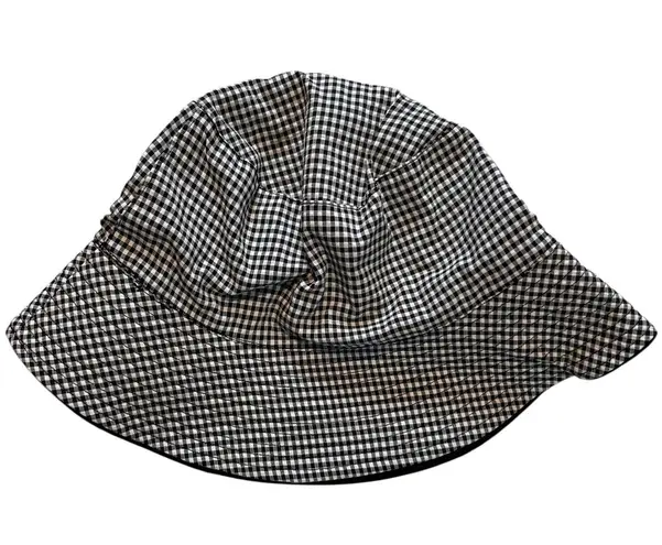 Black White Gingham Bucket Hat 100% Cotton Reversible Unisex