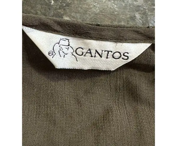 Gantos 2 Piece Skirt Set Green Embroidered Whimsical Floral Resort Wear S READ