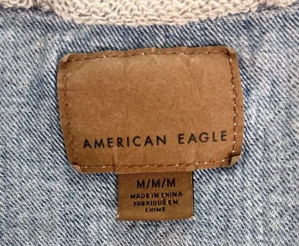 American Eagle  Zipped up Distress Hoodie Denim Jackets Size: Medium