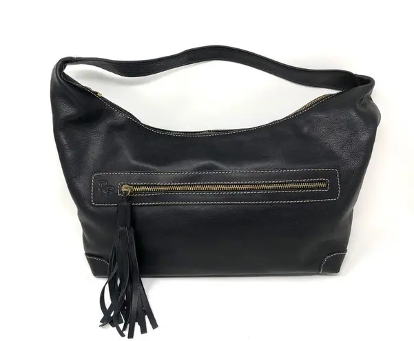 Fringe tassel, hobo style leather bag, Spain