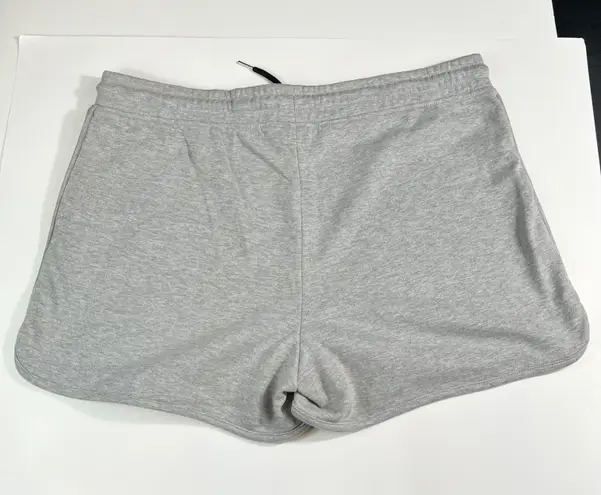 Bebe Sport Women's Gray Sweatshort Fleece Pull On Lounge Shorts XL Black Logo