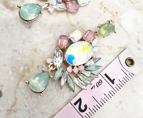 Dynasty Aurora Borealis Crystal Cluster Earrings Pink