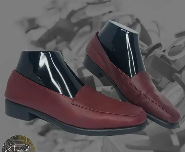 Aerosoles Red Wine Square Deal Soft Leather Loafers - Size 7.5 - Women