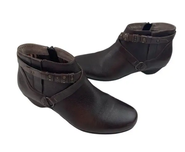 Abeo Biosystem Nancy Ankle Booties Womens Size 8.5 Brown Leather Comfort Nuetral