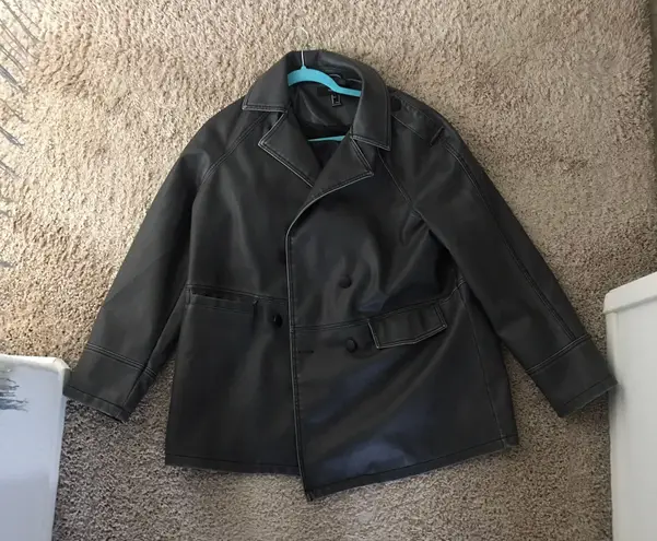 Forever 21 Faux Leather Double-Breasted Jacket