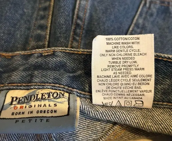 Pendleton Vintage 100% Cotton High Rise Straight Leg Mom Jeans 4 Petite