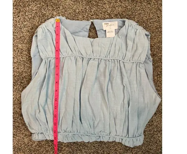 Free People NWT  Girl and the Sun Sky Blue Cropped Sleeveless Top