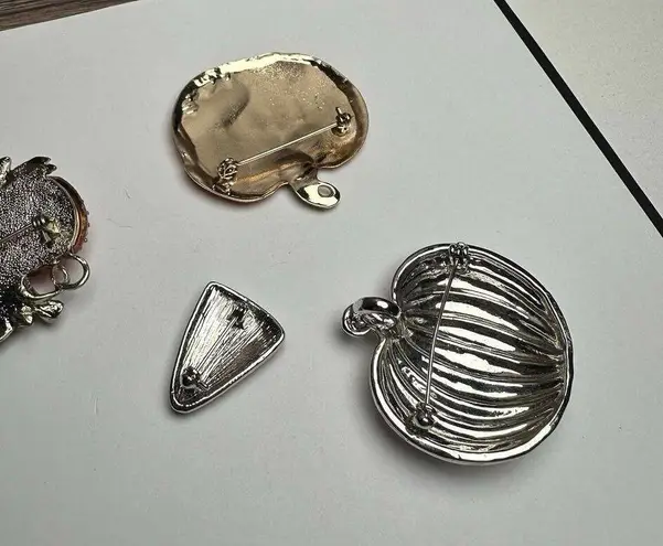 Pumpkin / Candy Corn Autumn Fall Brooch Pin Lot Of 4