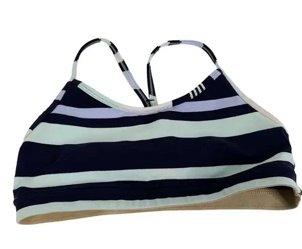 Lululemon  Flow Y Bra IV Discover Stripe White Deep Indigo Size 4