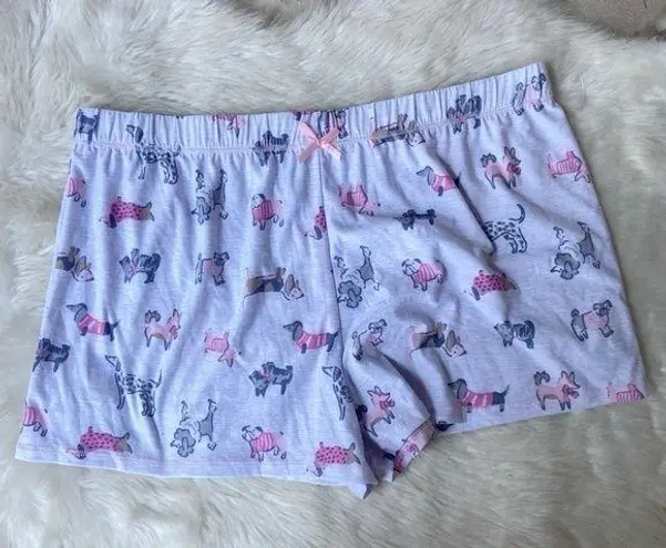 Jaclyn Smith Grey Puppy Dog Print Pajama Shorts