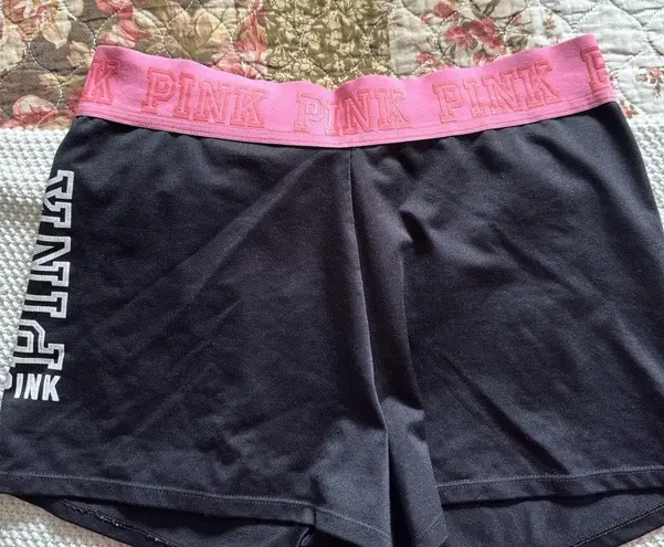 PINK Victoria's Secret Ultimate Black Athletic Shorts Activewear Loungewear Size L