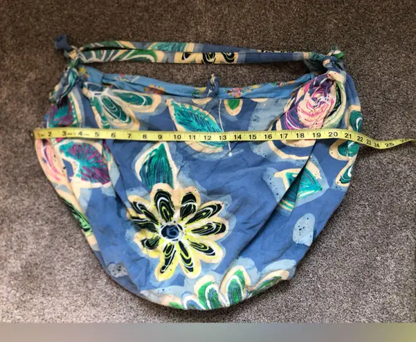 Jams World Vintage Floral Cotton Tie Tote Bag in Blue Tropical Floral One Size - Image 14