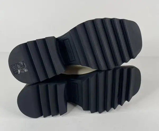 Karl Lagerfeld Paris Ivory Chunky Heel Embellished Platform Combat Boot Size 7.5