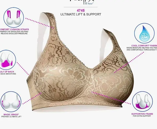 Playtex Women's 18-Hour Ultimate Lift Wireless Full-Coverag