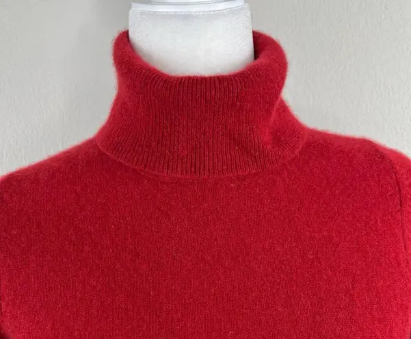 White + Warren Essential Cashmere Red Long Sleeve Turtleneck Sweater Small/Large