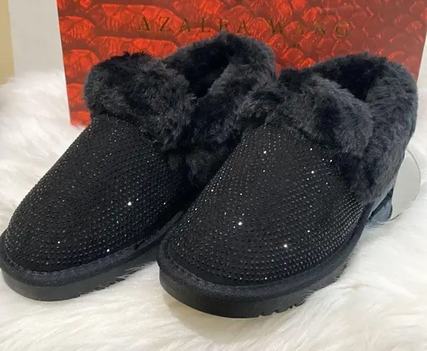 AZAELA Wang Cozy Slippers Black Size 7