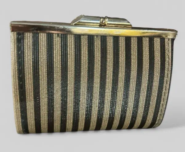 Vintage y2k gold metallic sparkle clutch wallet kisslock evening regency core Black