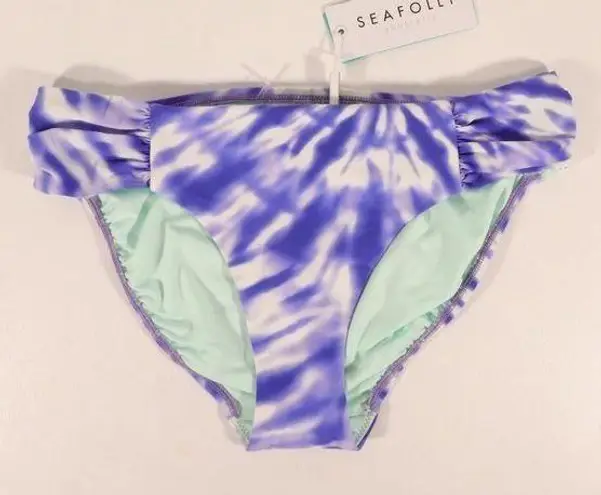 Seafolly NWT Ruched Side Retro Swim Bottoms in Dazzling Blue