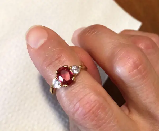 Ruby New Lab-Created Gold Filled Ring Size 5