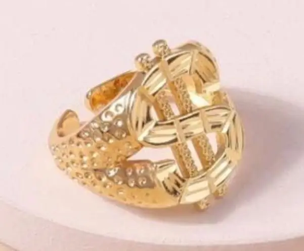 Dollar Sign Money Gold Ring