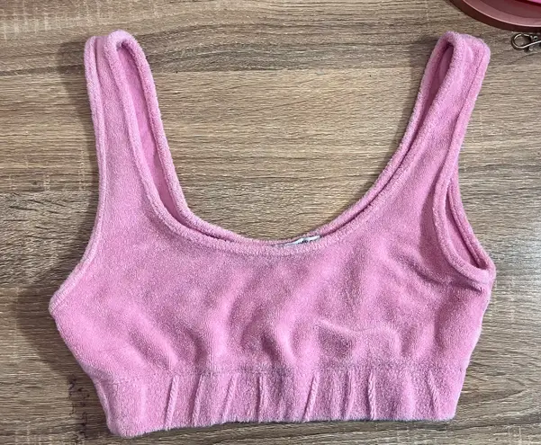 ZARA pink cropped shirt bra