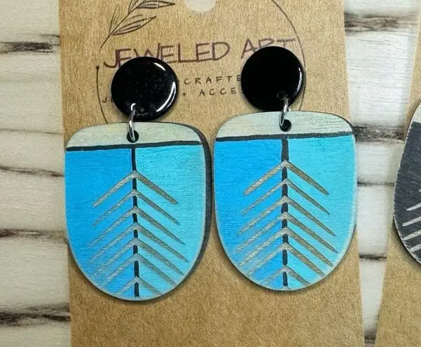 JEWELED ART Abstract Boho Black Blue Hand