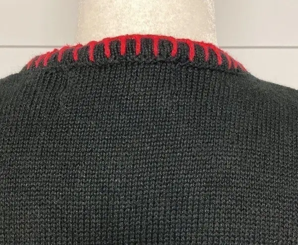 Signatures by Northern Isles Hand Embroidered Christmas Sweater Vest Black Size M