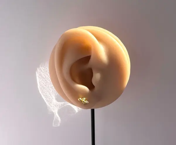 Small Tiny CZ Leaves Stud Earrings for Women Gold