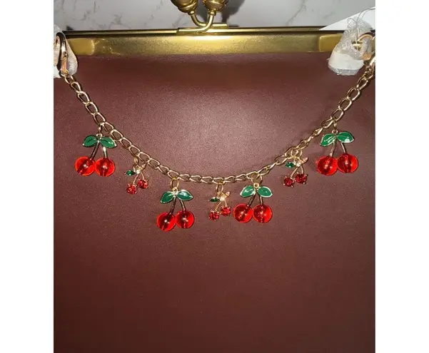 Red Cherry purse Charm Novelty Chain Strap