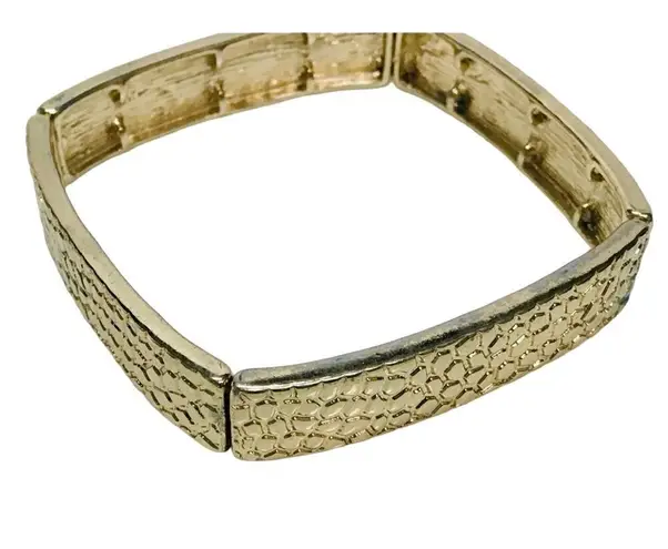 Foldable Snake Print Gold Tone Bracelet