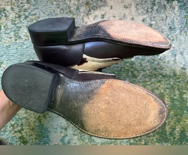 Vintage Larry Mahan pony hair brown leather ankle lace