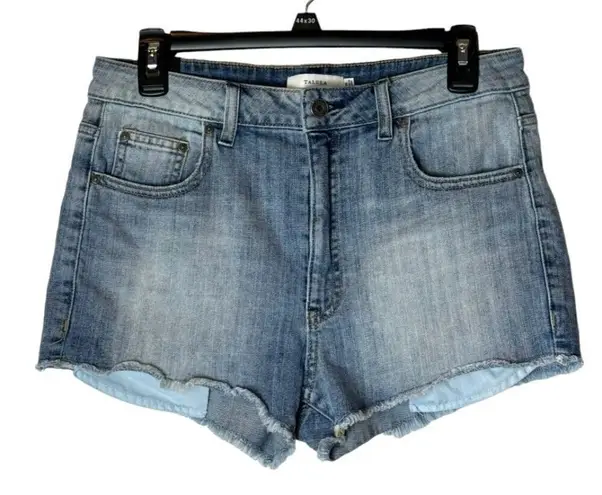 Talula Aritzia Shorts Womens 30 Blue Denim Medium Wash High Rise Raw Hem Jean