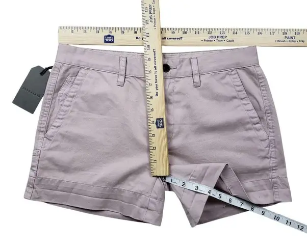 ALL SAINTS Twill Chino Shorts Womens Pink 6 Distressed High Waisted Boho NWT