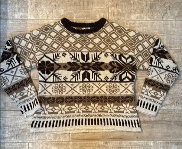 High Sierra vintage brown, and cream knit sweater