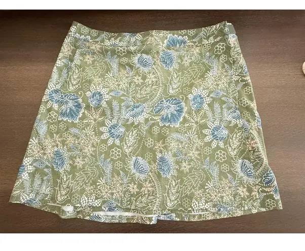 Rip Skirt Green Blue Print A