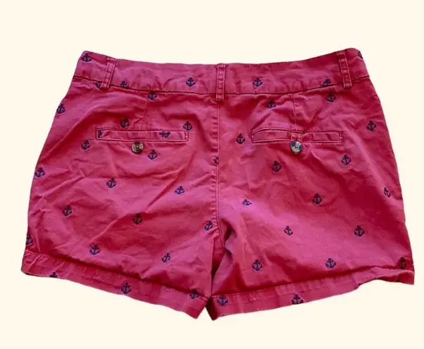 Jones New York Jones NY Red Embroidered Anchor Shorts Blue 6 Preppy Nautical