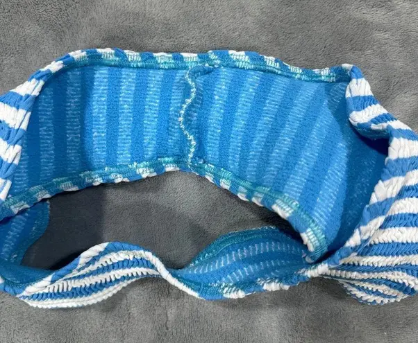 Cleonie Channel Stripe Bikini Bottoms Azure Stripped Size undefined