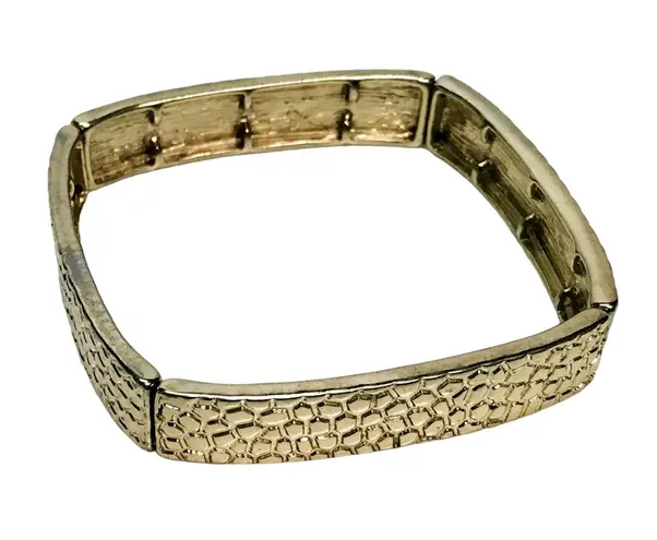Foldable Snake Print Gold Tone Bracelet