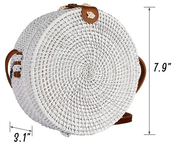 SheIn White Rattan Cross Body Bag 