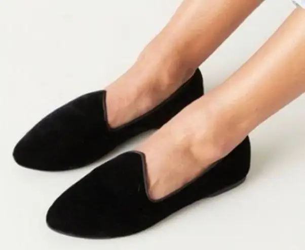 Birdies “The Heron” Black Slate Velvet Slip On Loafers Size 8