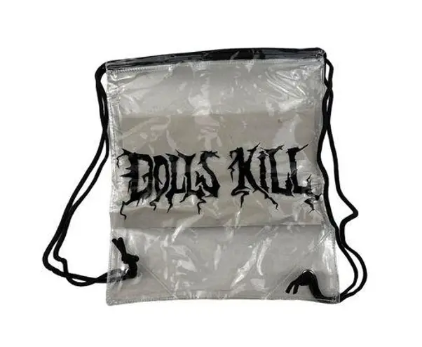 Dolls Kill  - Drawstring Backpack in Clear & Black